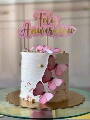 Bolo de Aniversário de Baunilha e chocolate